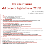 ROMA, 22 settembre 2023: incontro sul tema “Per una riforma del decreto legislativo n. 231/01”.